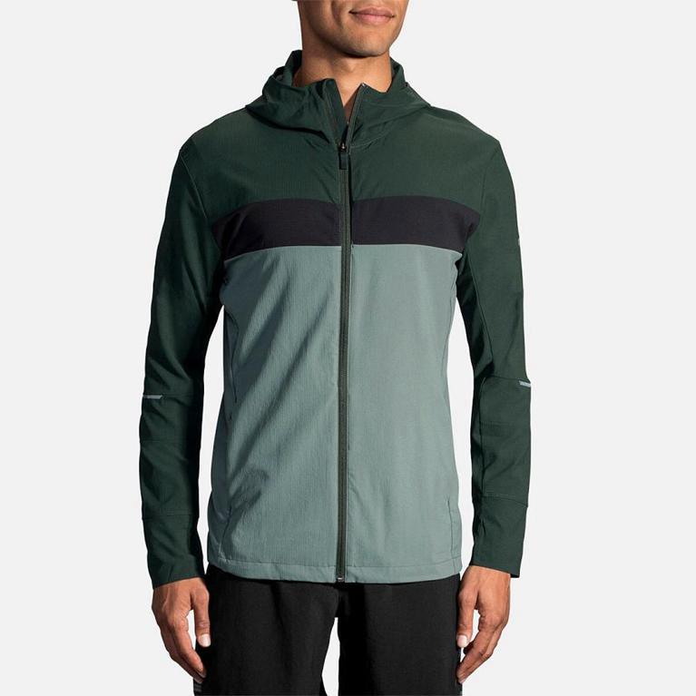 Brooks Canopy Mens Running Jackets - Green - Indonesia (UNRI-54083)